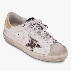 GOLDEN GOOSE- SUPERSTAR WHITE LEATHER SPOTTED STAR WOMENS 40